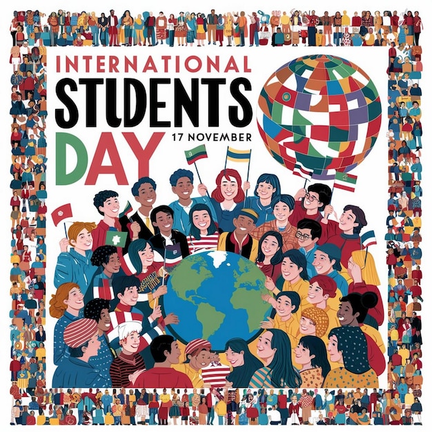 Photo international students day design illustration