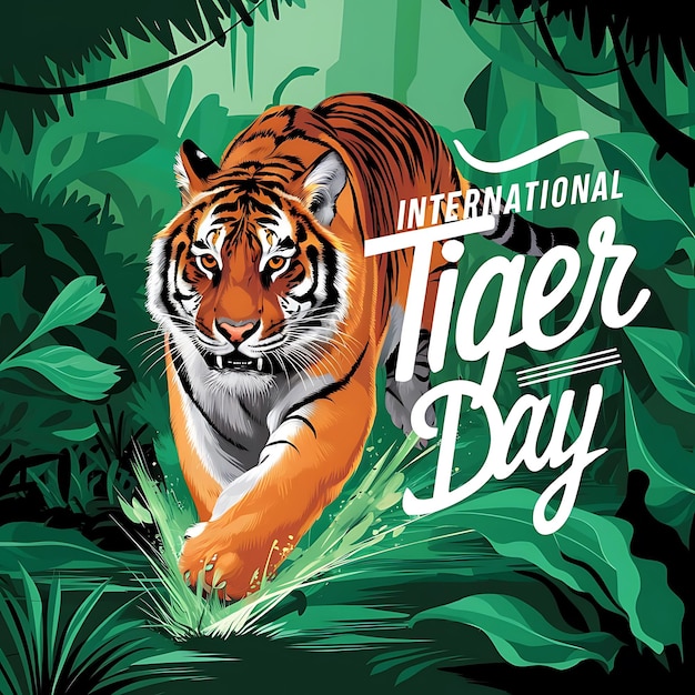 International Tiger Day Illustrationtypography