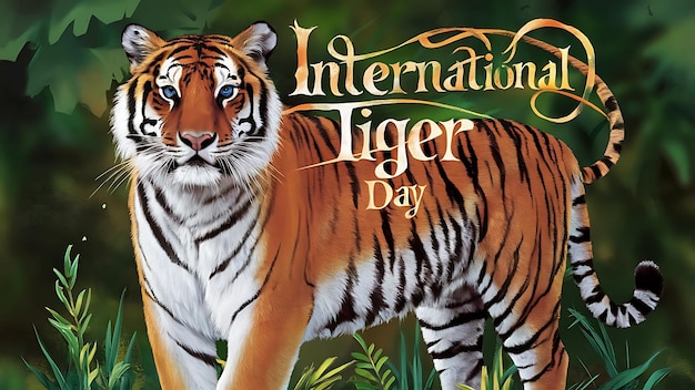 International Tiger Day Illustrationtypography