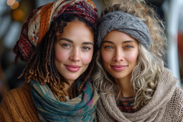 On International Womens Day a diverse group of women smiling confidently at the camera