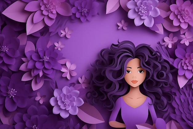 International womens day event background in paper cut style