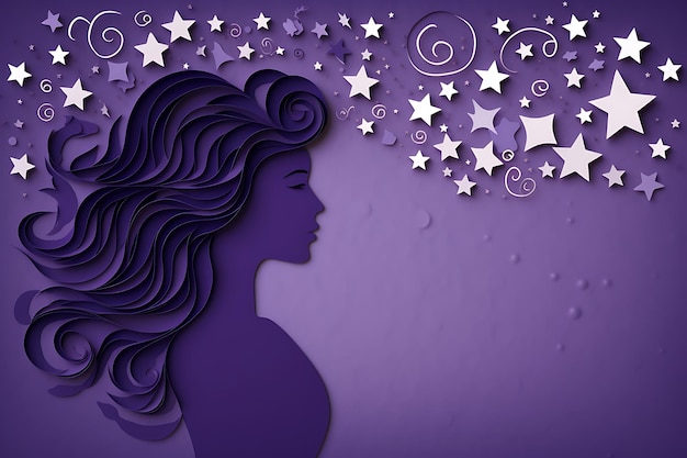 International womens day event background in paper cut style