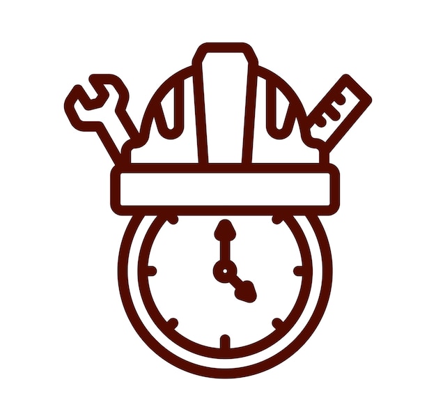 international workers day has a helmet with a clock and wrench illustration of labors day of banner