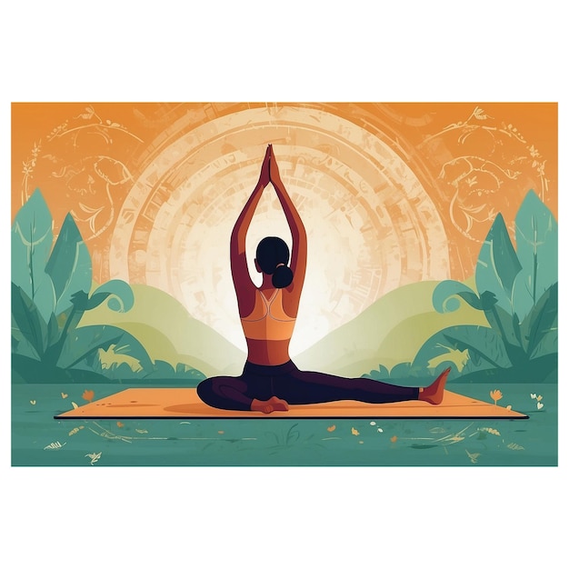 international yoga day background design illustration image