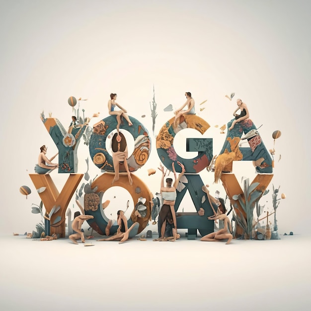 Photo international yoga day image white background ai generated