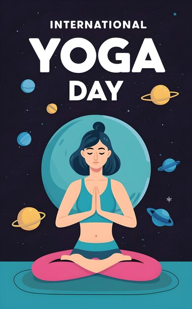 Photo international yoga day space edition