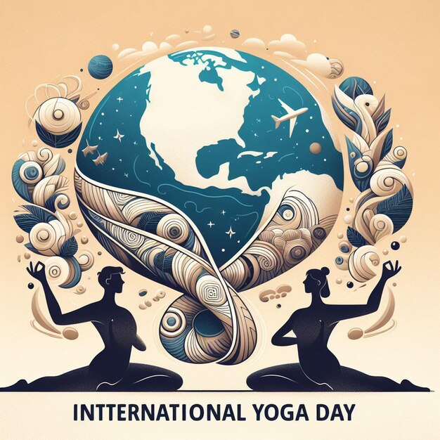 International yoga day vector illustration of download free