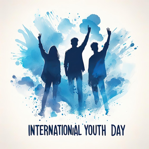 International Youth Day August 12th Abstract watercolor Vector Design Template Social Media Post