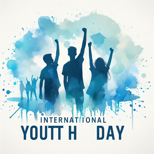 International Youth Day August 12th Abstract watercolor Vector Design Template Social Media Post