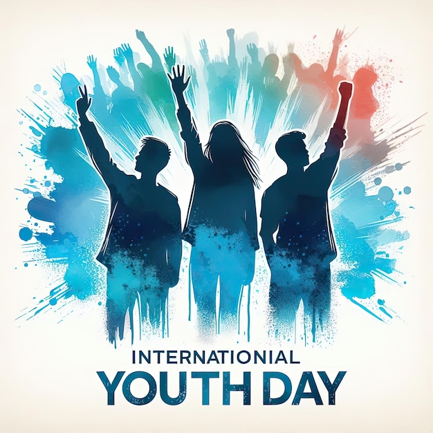 International Youth Day August 12th Abstract watercolor Vector Design Template Social Media Post