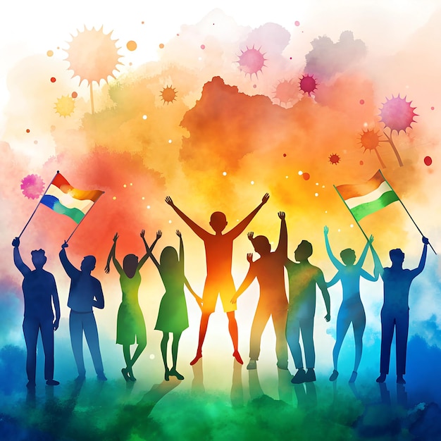 International youth day colorful background image