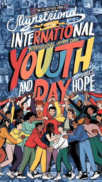 International youth day Illustrationtypography