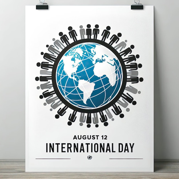 International youth day is observed every year in August 12 banner Holiday poster card and background design