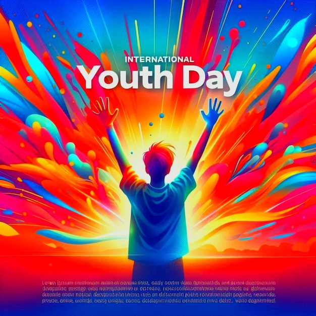 International youth day poster background for social media