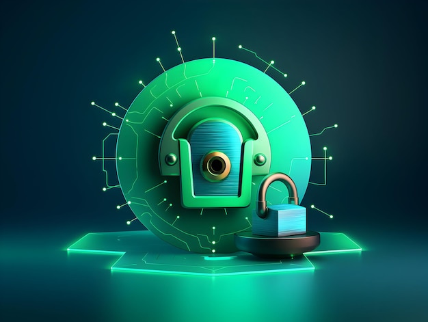 Photo internet and data security cybersecurity and privacy concepts to protect data internet lock icon