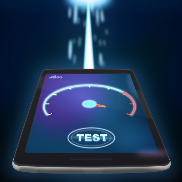 Internet Speed testing on Mobile phone with 5G Connection at super speed network