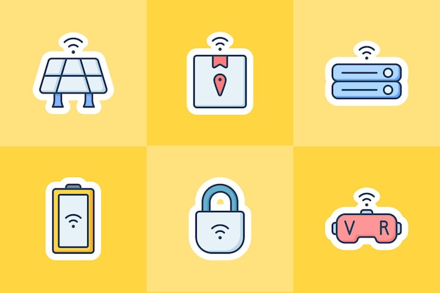 Internet of things icon for sticker or stickers set collection vector illustration