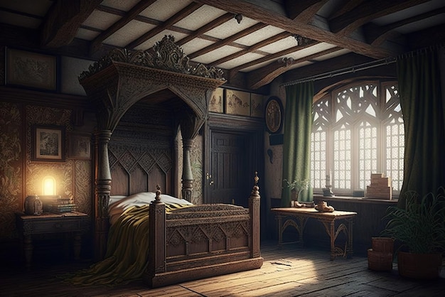 Interoir of a Medieval Bedroom