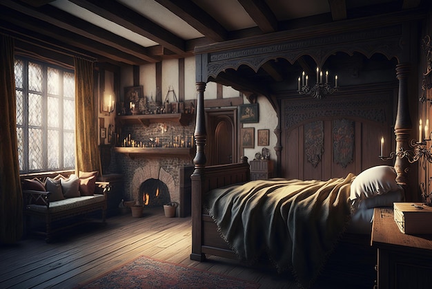 Interoir of a Medieval Bedroom