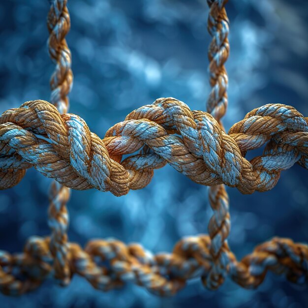 Photo intertwined ropes abstract