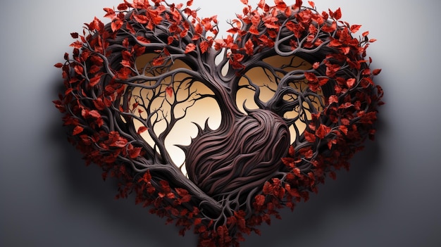 Intertwined Tree Branches Forming a Heart Shape