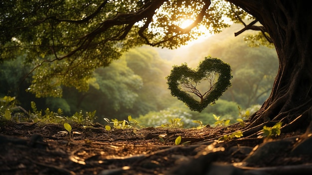 Intertwined Tree Branches Forming a Heart Shape