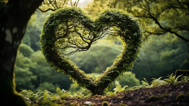 Intertwined Tree Branches Forming a Heart Shape