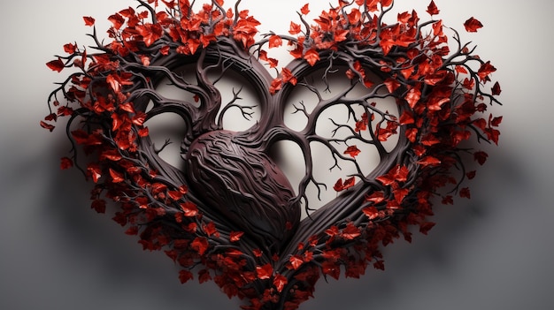 Intertwined Tree Branches Forming a Heart Shape