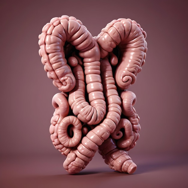 Photo intestine anatomy 3d rendering