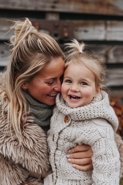 Intimate moment mother and daughter sharing secrets in a minimalist warm atmosphere