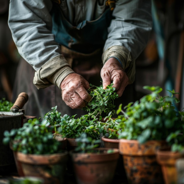 Intimate Organic Herb Garden Scene