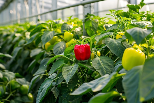 Intimate Perspective of Maturing Bell Peppers