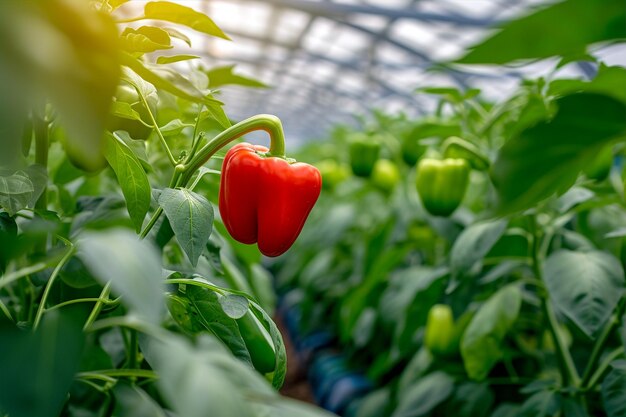 Intimate Perspective of Maturing Bell Peppers