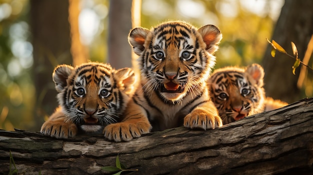 Into the Wild Tiger Cubs and Their Family in the Forest Habitat