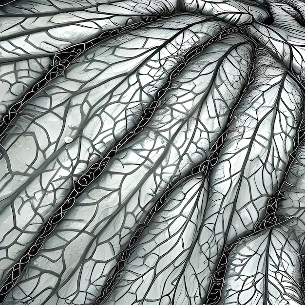 The Intricacy of Botany A CloseUp of a Leaf's VeinsxA