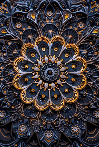 Photo intricate 3d mandala with high detail