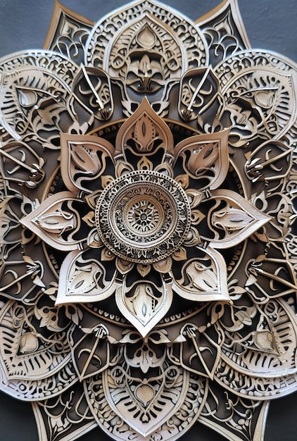 Photo intricate 3d mandala with high detail