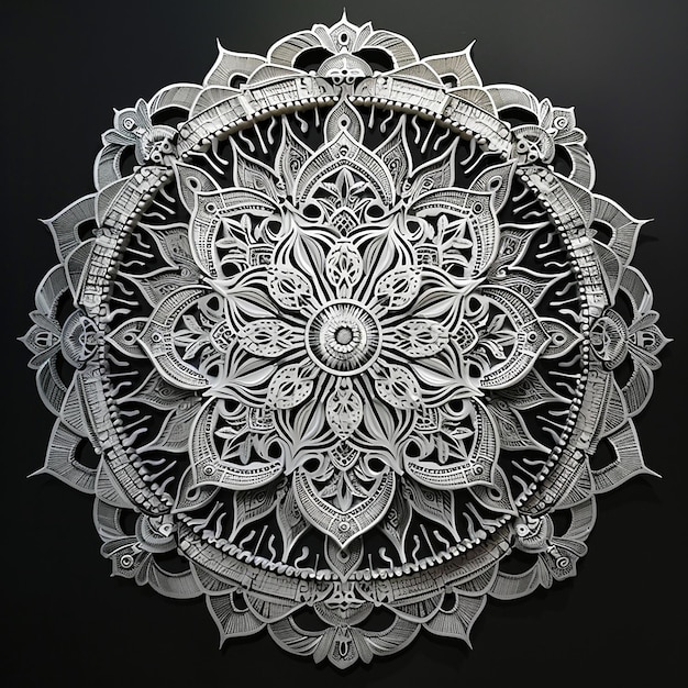 Photo intricate 3d mandala with high detail