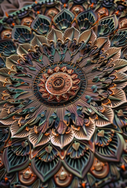 Photo intricate 3d mandala with high detail