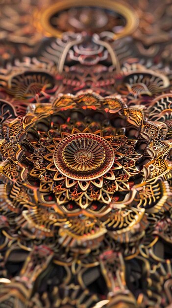 Photo intricate 3d mandala with high detail