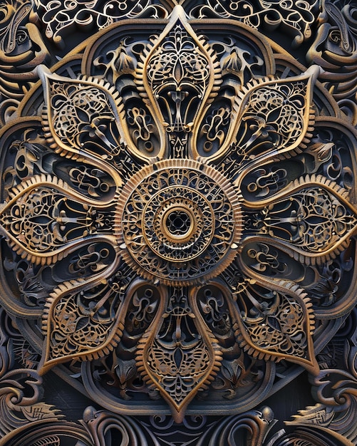 Photo intricate 3d mandala with high detail