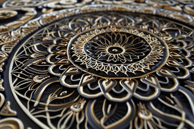 Photo intricate 3d mandala with high detail