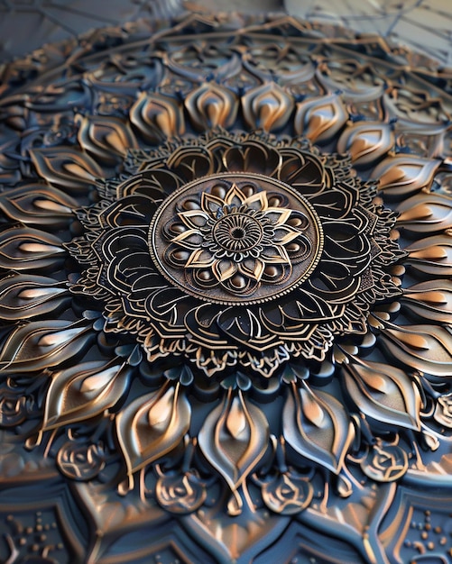 Photo intricate 3d mandala with high detail