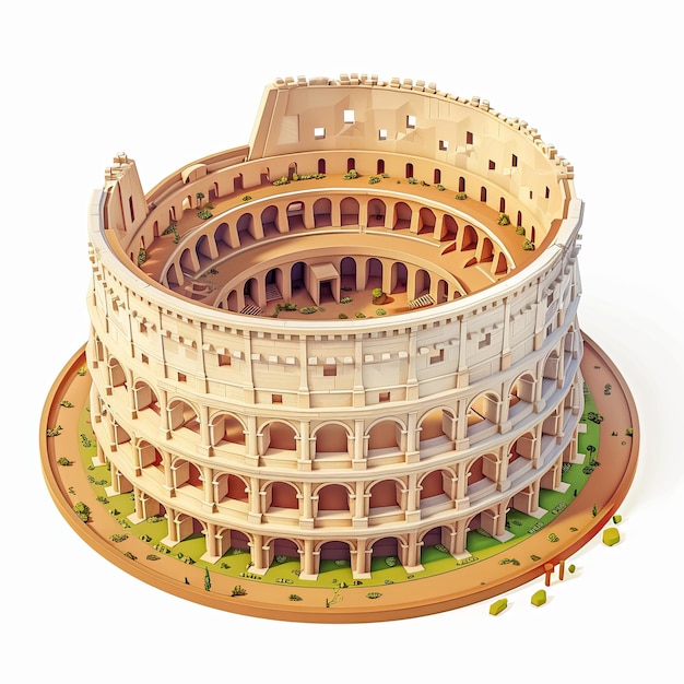 Intricate 3D model of the Roman Colosseum highlighting architectural details