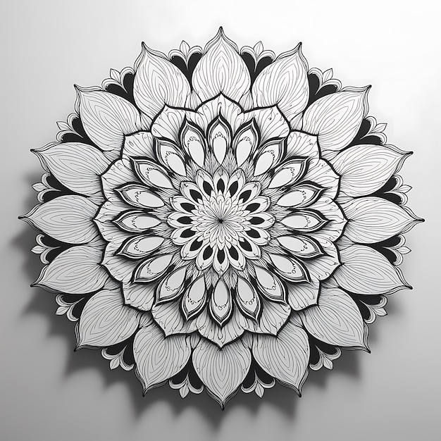 Intricate abstract mandala flower design