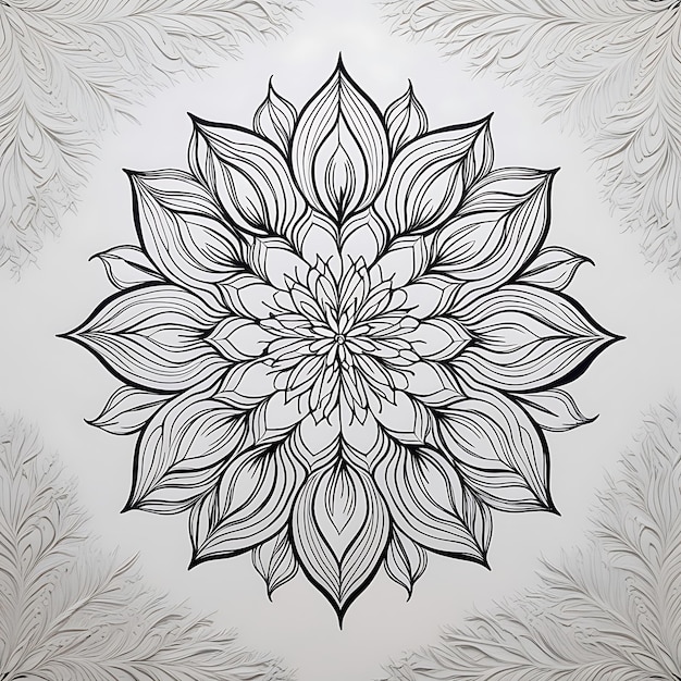 Intricate abstract mandala flower design