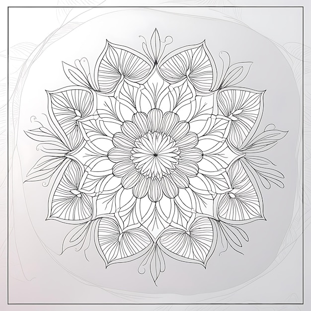 Intricate abstract mandala flower design