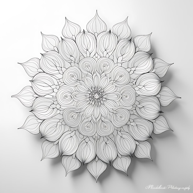 Intricate abstract mandala flower design