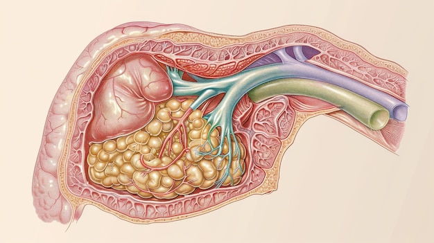 Intricate Anatomical Illustrations of Human Internal Organs and Tissues