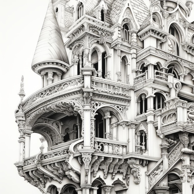 Intricate Architecture Coloring Book Victorianinspired Illustrations With Hyperrealistic Sculptures